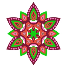 Diwali Decoration Rangoli Flower Transparent Sticker